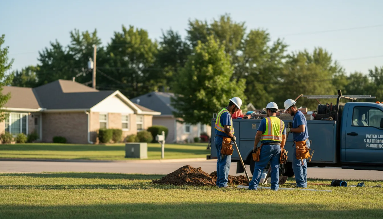 Residential water line and bathroom plumbing service in Tiff, MO